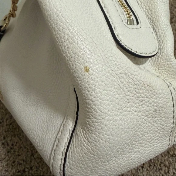 Coach Turnlock Edie Shoulder Bag, White with Chains - Picture 5 of 16